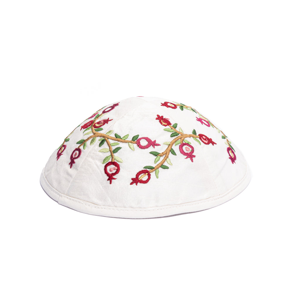 Embroidered Kippah - Pomegranate Branch