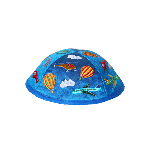 Children’s Kippah – Embroidered Airplanes