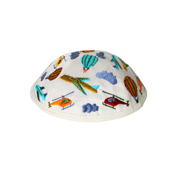 Children’s Kippah – Embroidered Airplanes