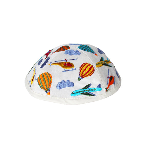 Children’s Kippah – Embroidered Airplanes