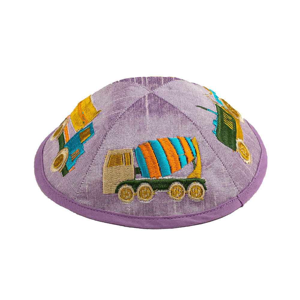 Children’s Kippah – Tractors and Trucks Embroidery