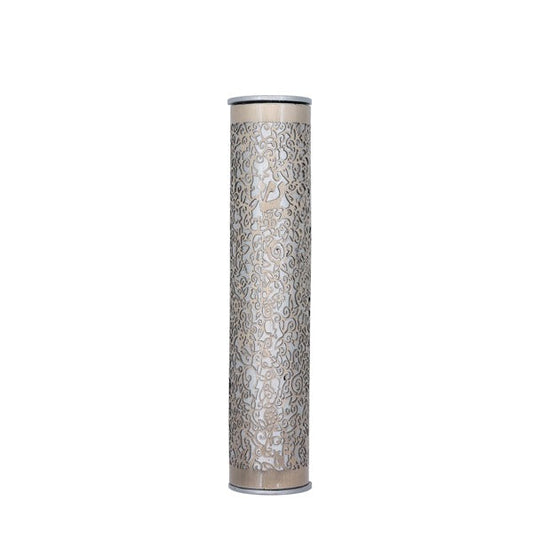 Metal Cutout Mezuzah Case, Pomegranate