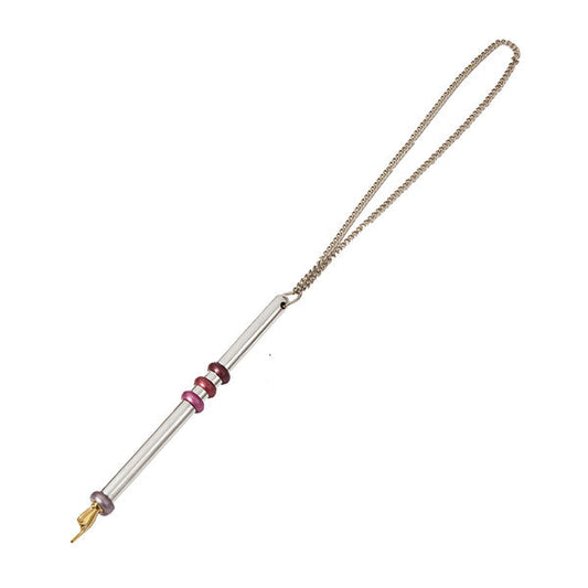 Metal Torah Pointer with Rings, Maroon