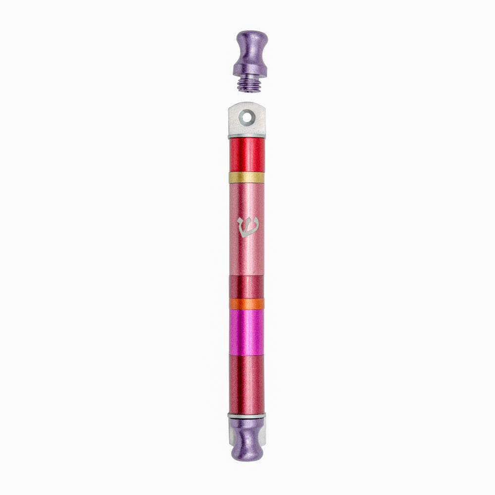 Anodized Aluminum Mezuzah Case, Wide Stripes