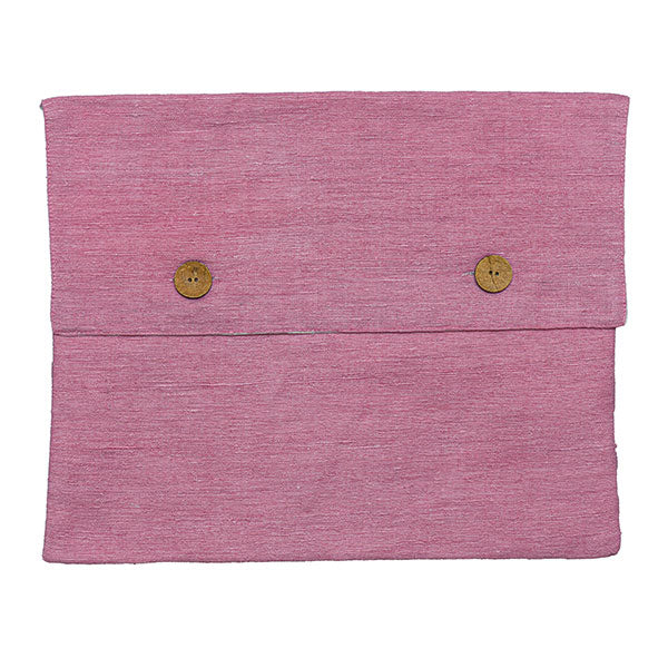 Hand Woven Tallit Set with Atara, Pink Multicolor, 20.5" Wide