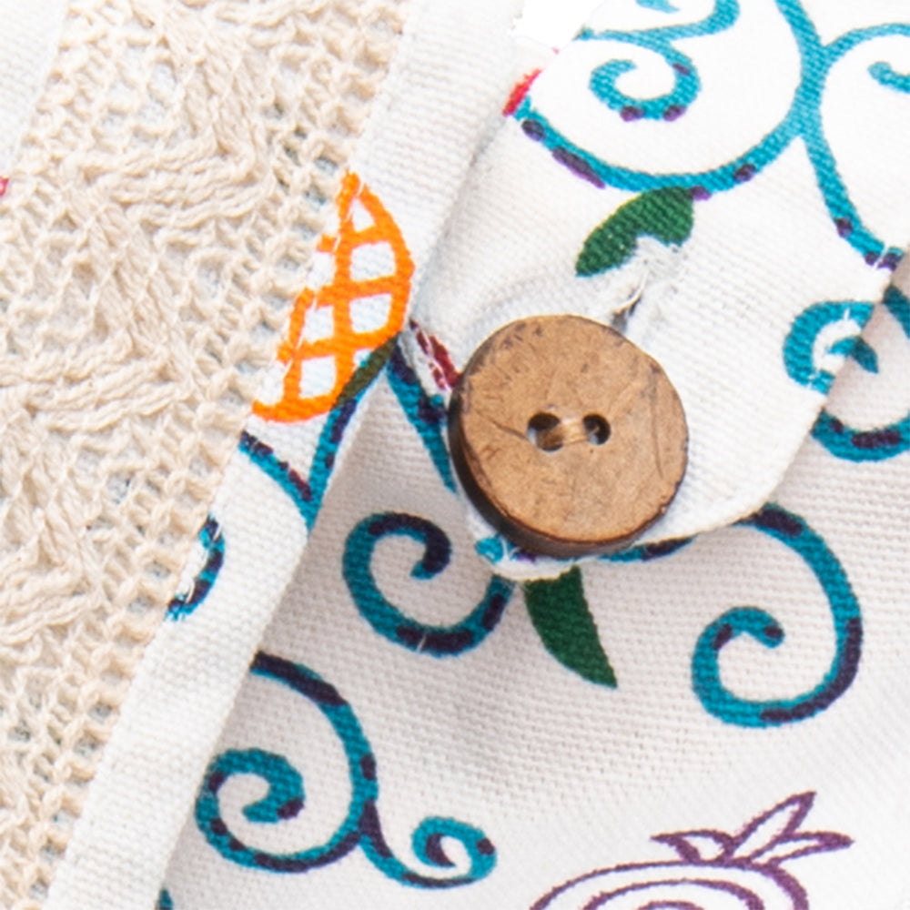 Embroidered Cotton Tote Bag, Pomegranate