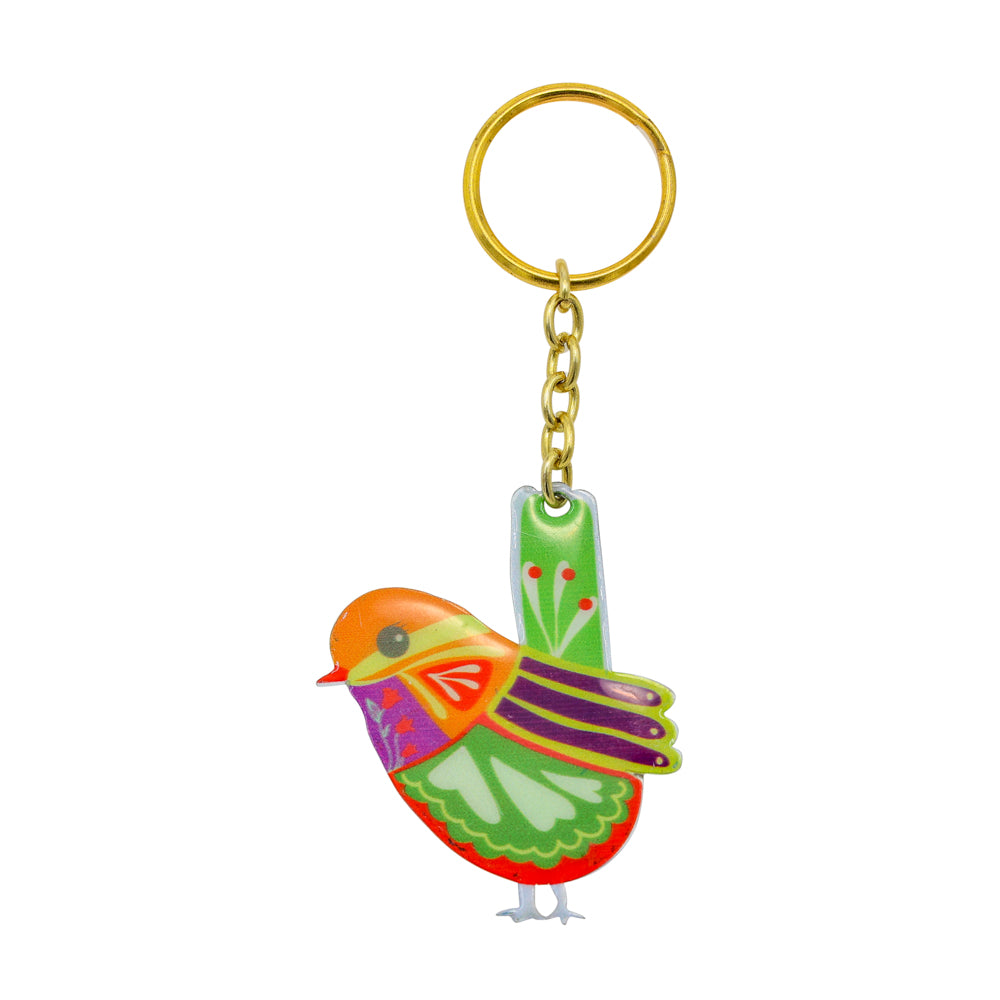 Metal Bird Key Chain, Colorful