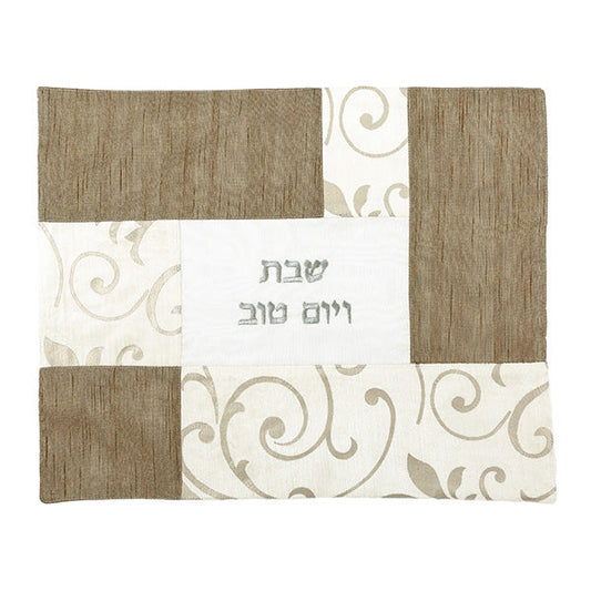 Fabric Collage Challah Cover, Silver