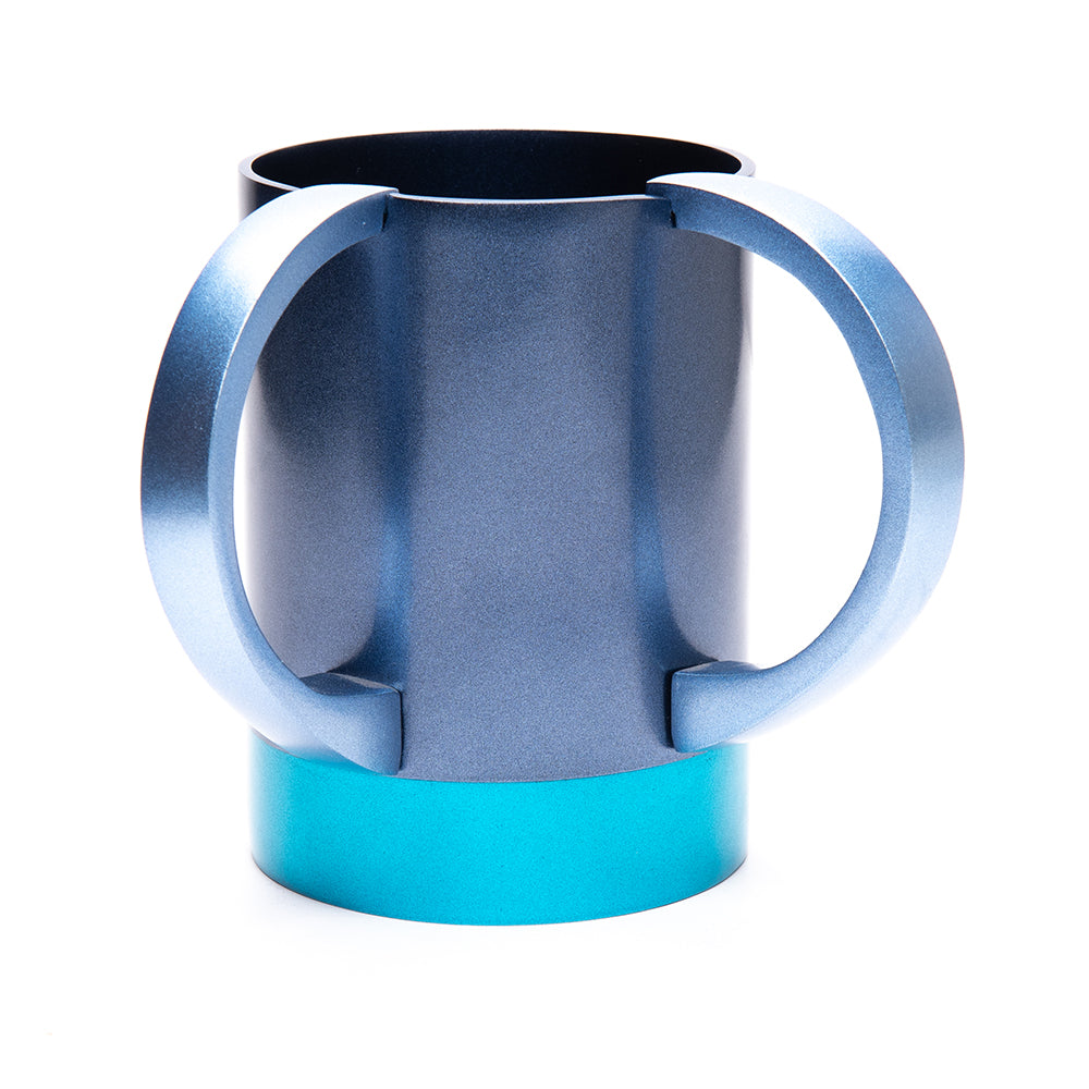 Anodized Aluminum Netilat Yadayim Cup, Blue and Turquoise