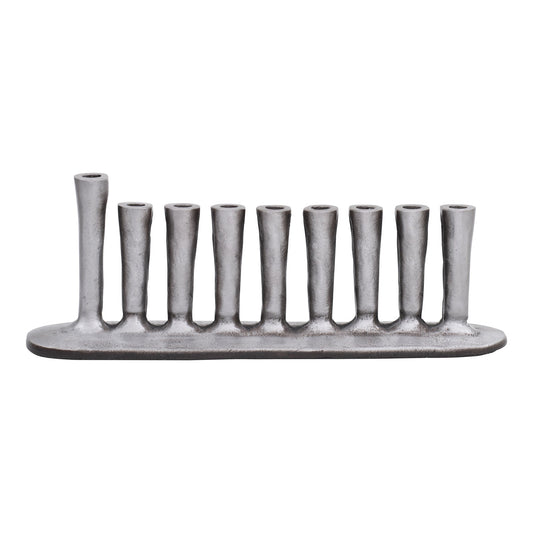 Cast Aluminum Menorah, Ancient Artifact Design
