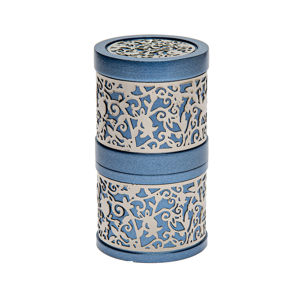 Cutout Metal Travel Havdallah Set, Blue