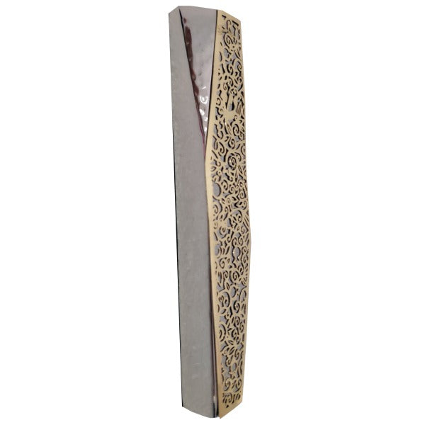 Brass Mezuzah Case, Geometric Cutout