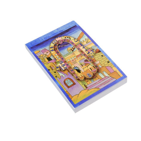 Soft Cover Writing Pad, 4.5" x 3", Hamsa Jerusalem