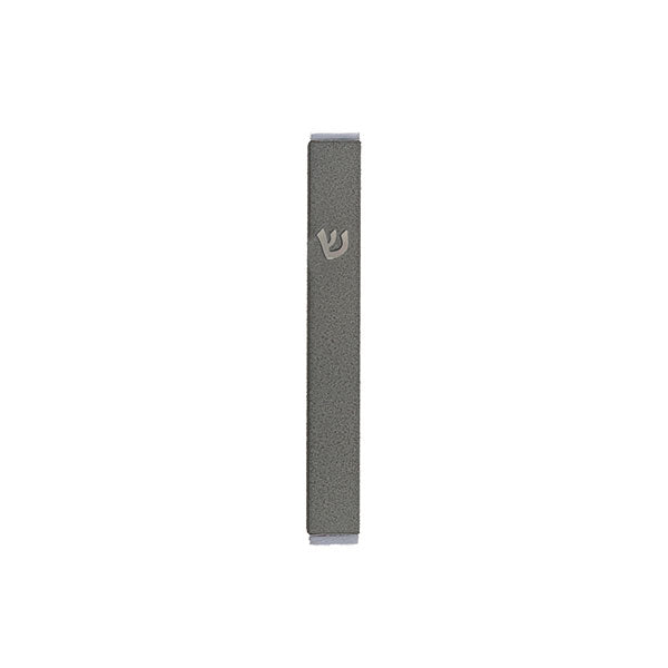 Modern Metal Mezuzah Case, Dark Gray, 3.5"