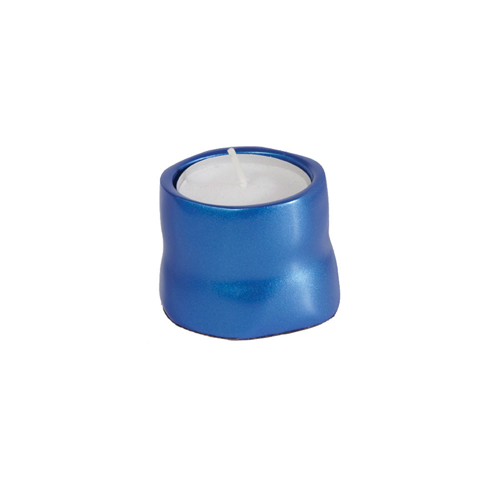 Anodized Aluminum Single T-Light Holder, Blue