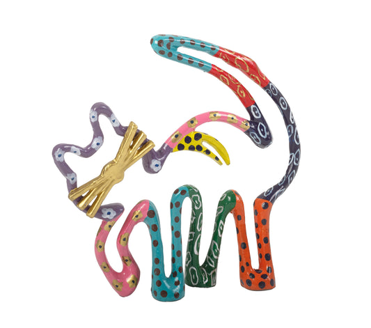 Hand Painted Metal Cat Figure, 10"
