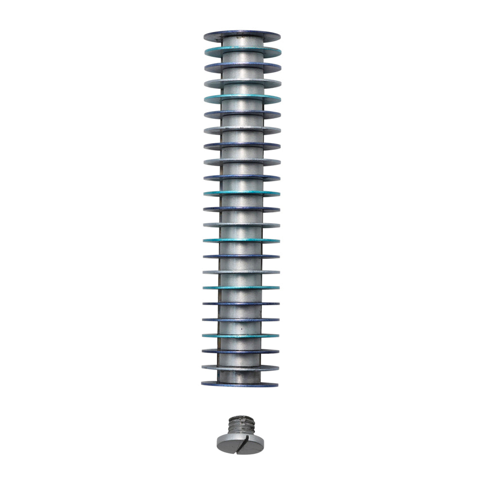 Metal Disc Mezuzah Case, Blue
