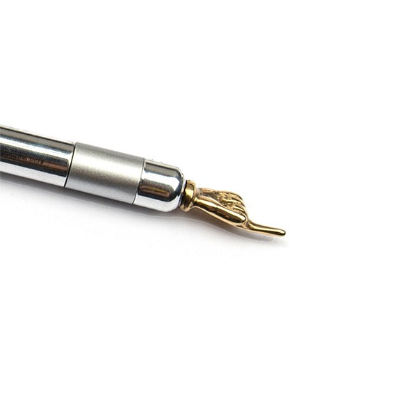 Metal Torah Pointer, Striped Silver