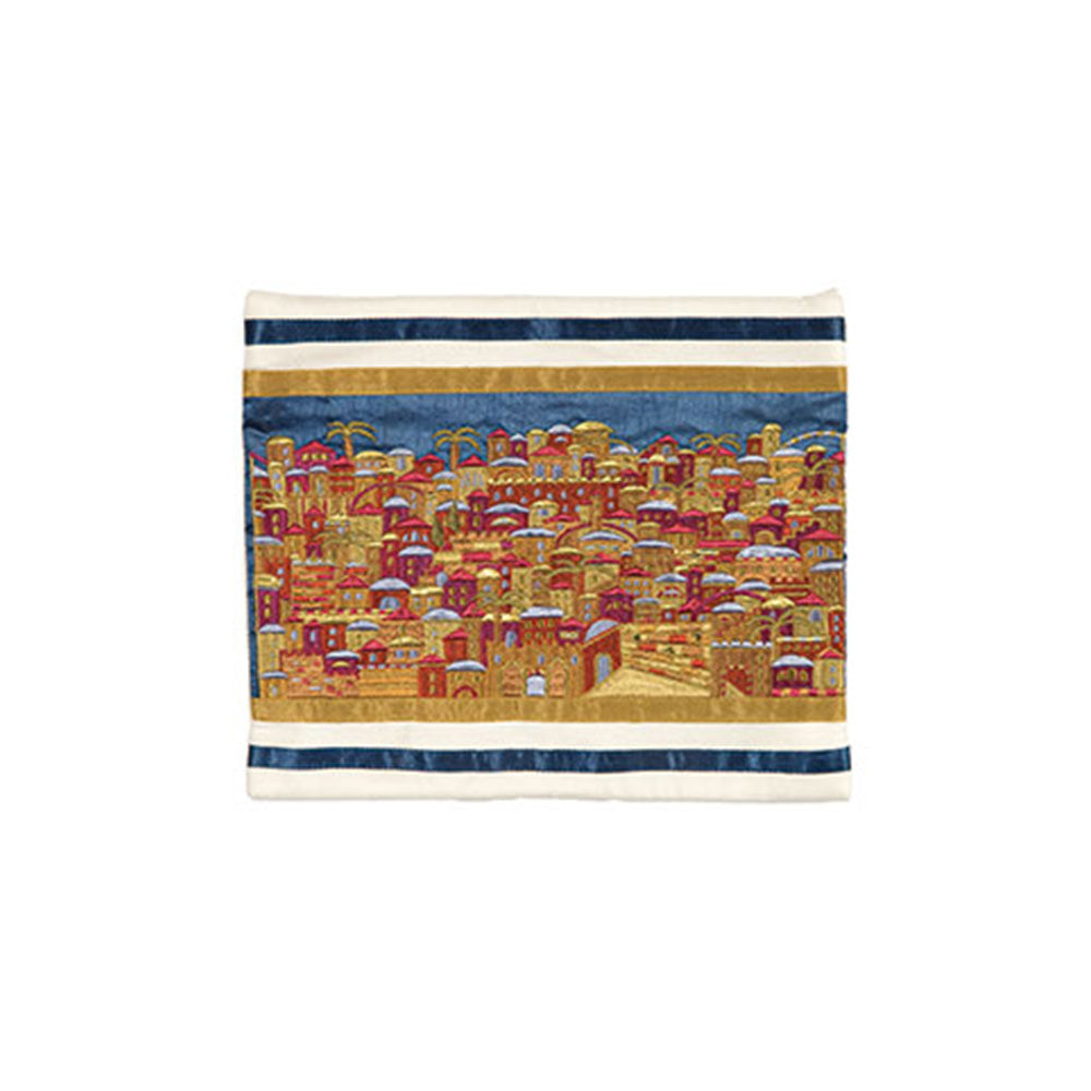 Embroidered Silk Tefillin Bag, Jerusalem