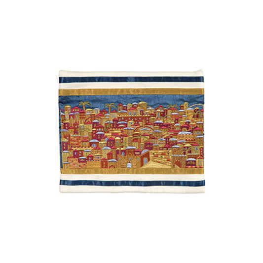 Embroidered Silk Tefillin Bag, Jerusalem