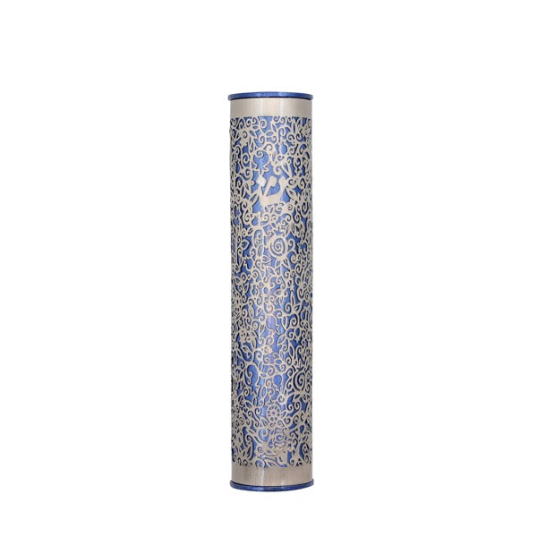 Metal Cutout Mezuzah Case, Pomegranate