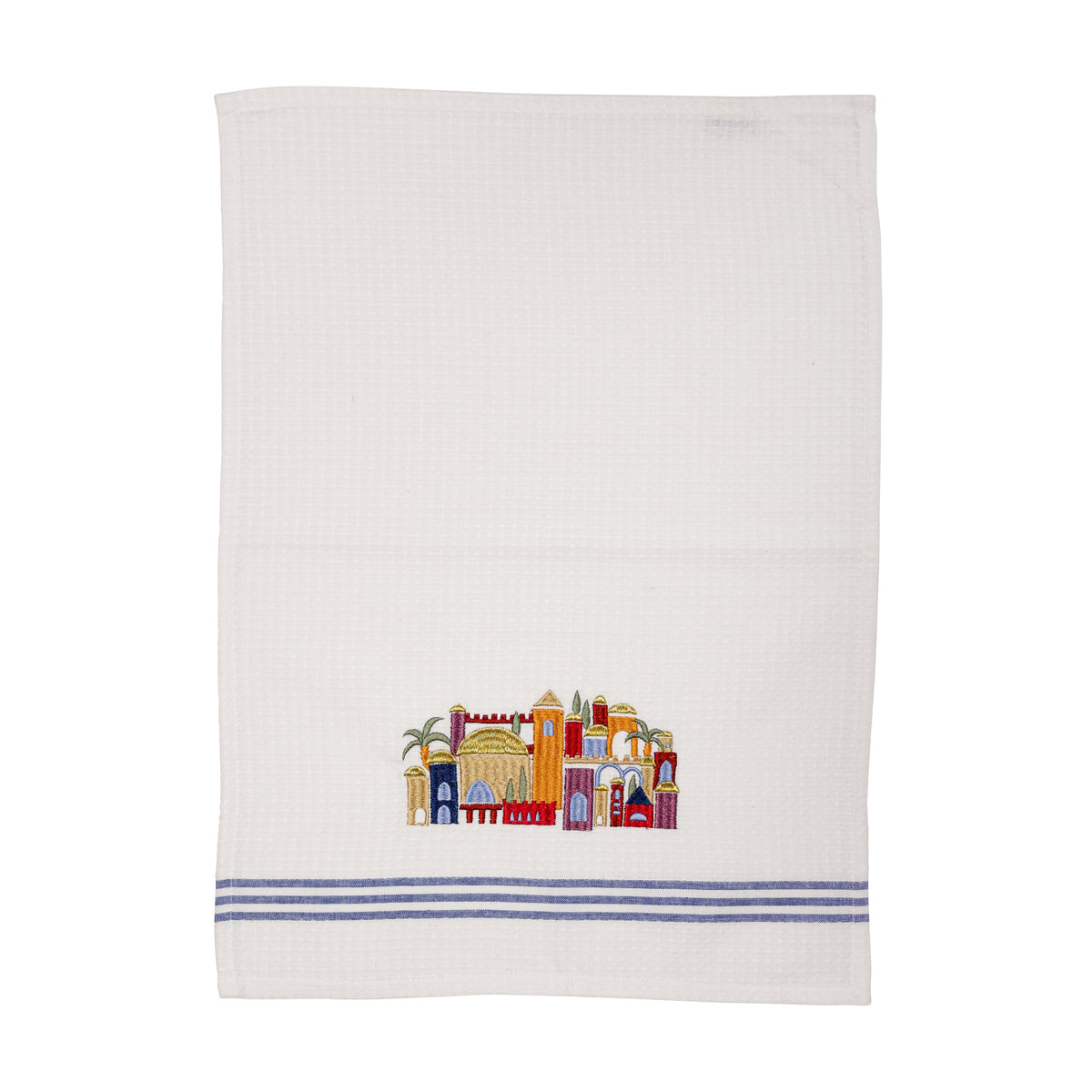 Embroidered Cotton Netilat Yedayim Towel, Jerusalem