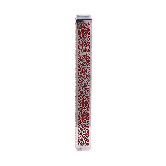 Laser Cut Metal Mezuzah Case, Pomegranate