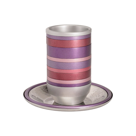 Anodized Aluminum Ringed Kiddush Cup, Maroon