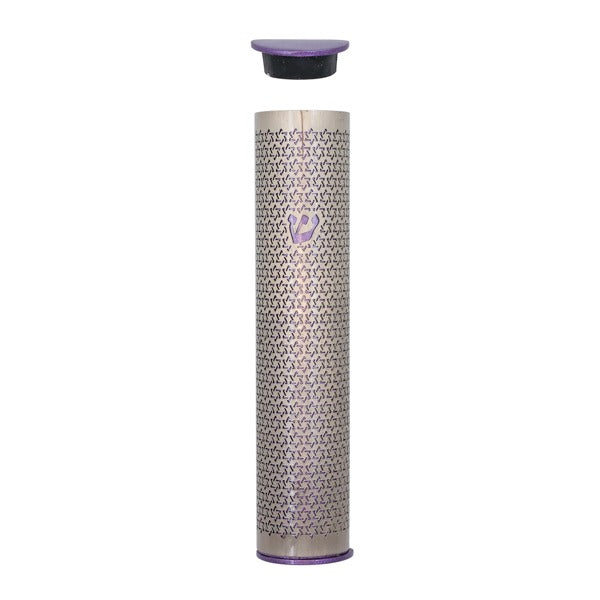 Metal Cutout Mezuzah Case, Star of David Purple