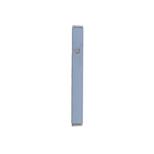 Modern Aluminum Mezuzah Case, Light Blue