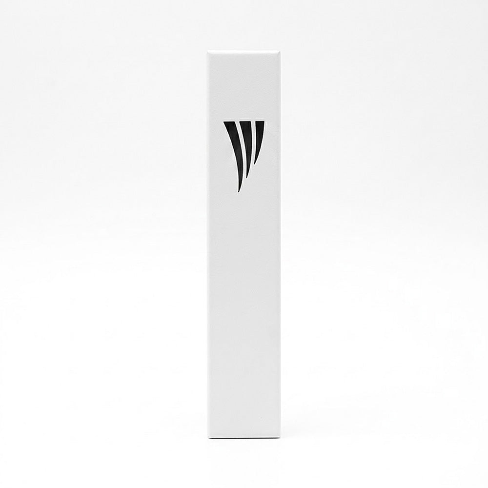 Modern Metal Mezuzah Case, White