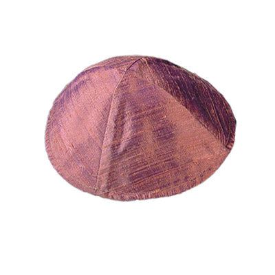 Raw Silk Blend Kippah, Pink