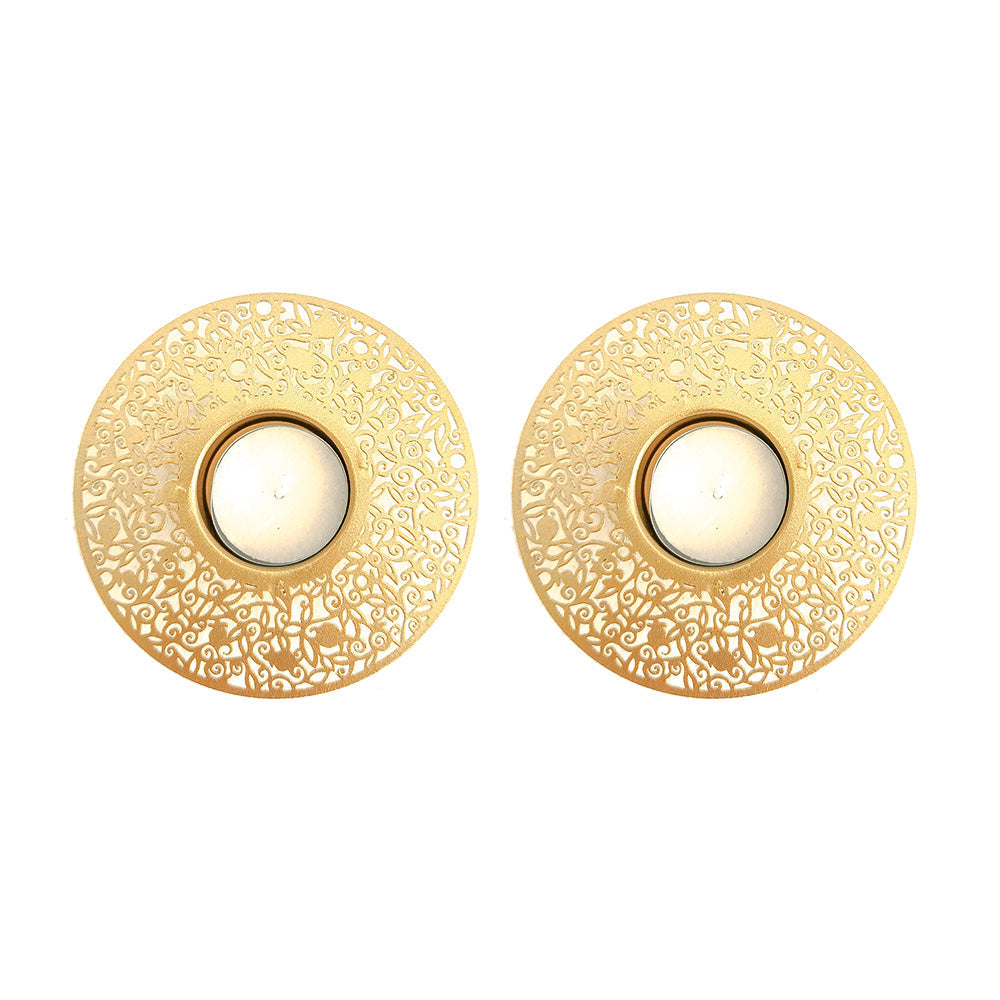 Cutout Metal Tea Light Holders, Pomegranate