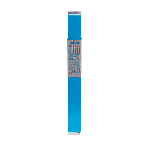 Metal Mezuzah Case, Jerusalem Cutout, 6"