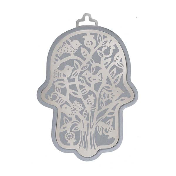 Large Metal Cutout Hamsa Wall Decor, Tree of Life