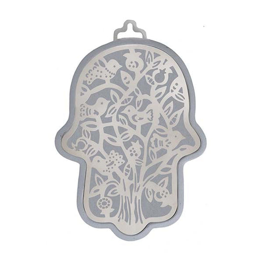 Large Metal Cutout Hamsa Wall Decor, Tree of Life
