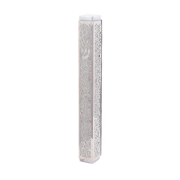 Laser Cut Metal Mezuzah Case, Pomegranate