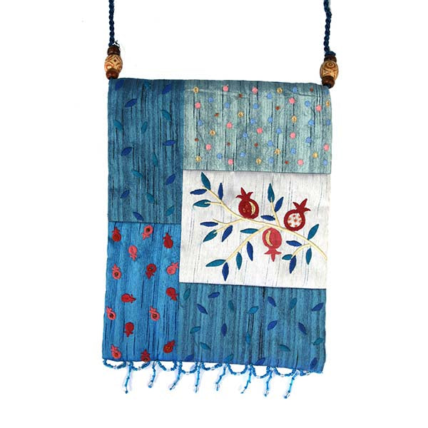 Embroidered Fabric Patchwork Bag, Pomegranate