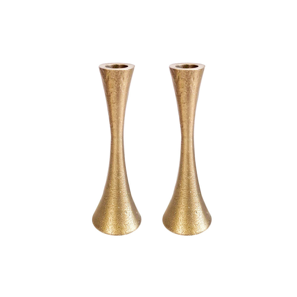 Modern Tapered Candlesticks, Brass Finish