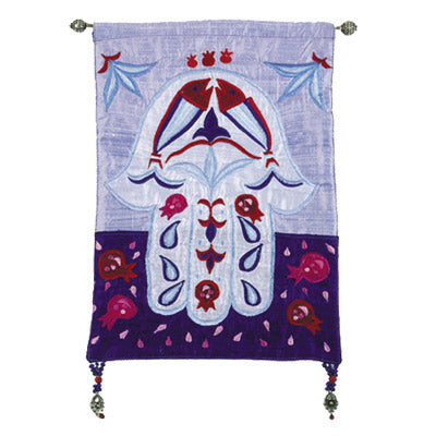 Embroidered Fabric Wall Hanging, Hamsa