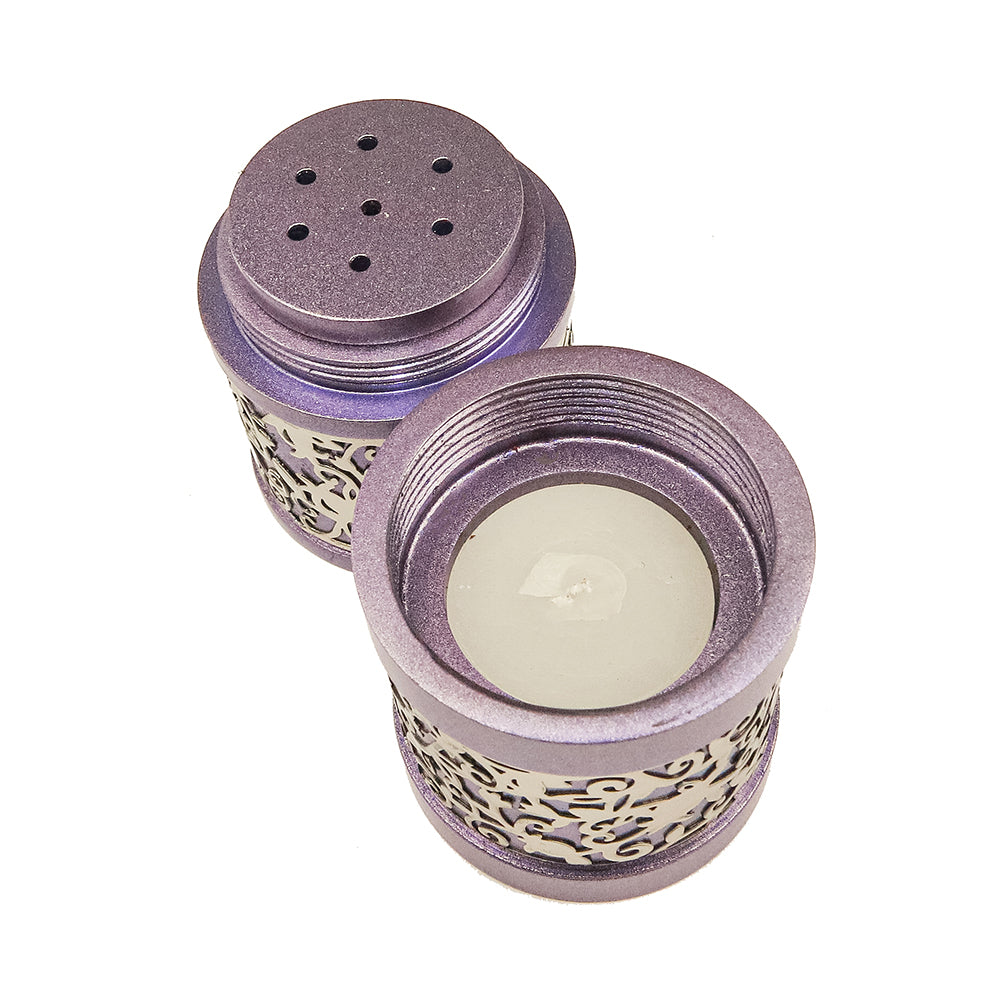 Metal Cutout Travel Havdallah Set, Purple