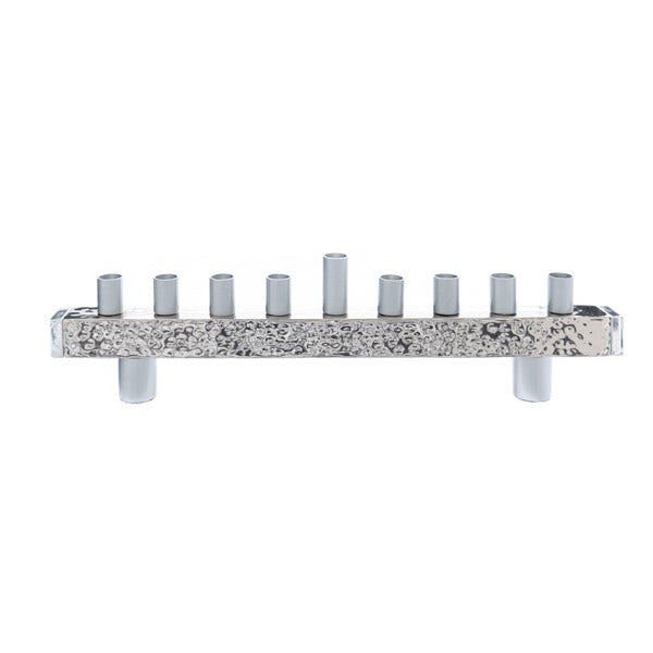 Hammered Aluminum Menorah, Strip Design