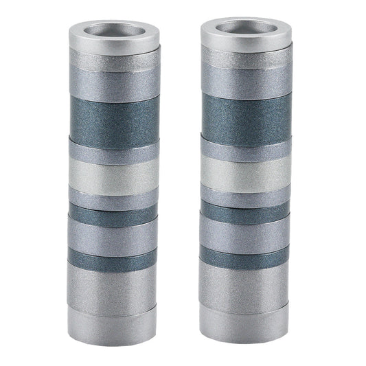 Cylinder Aluminum Candlesticks, Gray