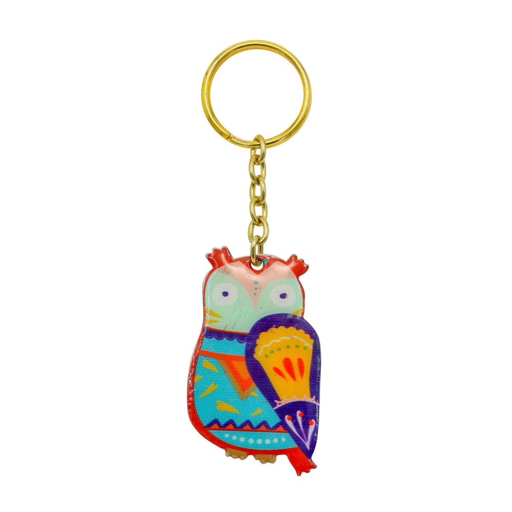 Metal Owl Key Chain, Colorful