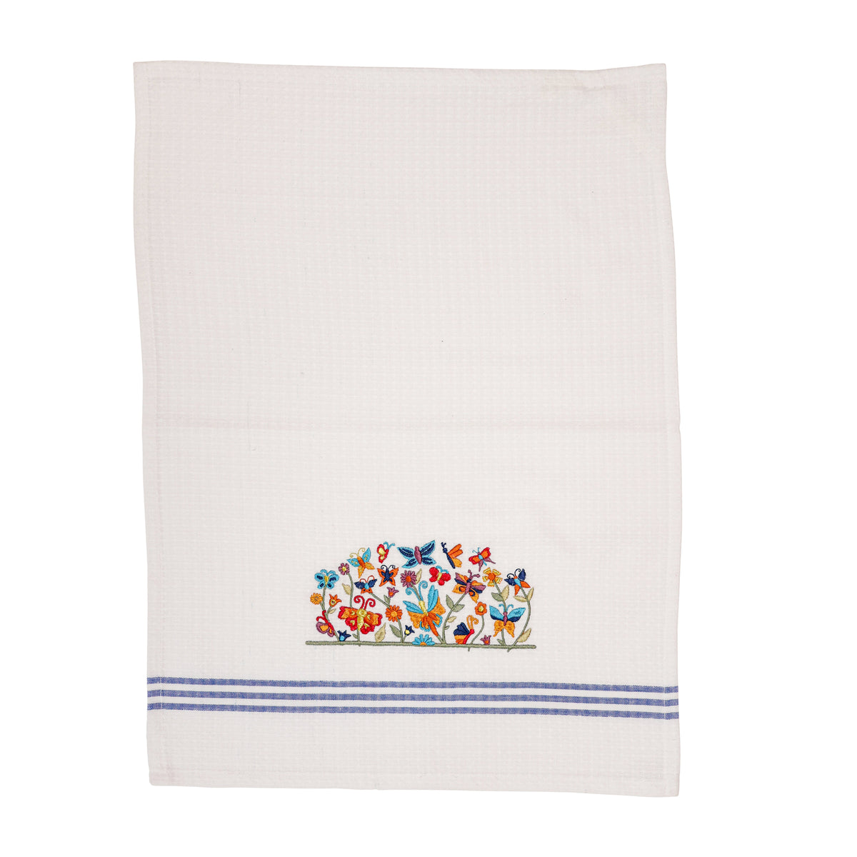 Embroidered Cotton Netilat Yadayim Towel, Flowers