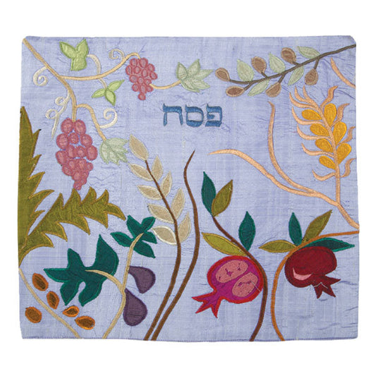 Appliqued Fabric Matzah Cover, Seven Species