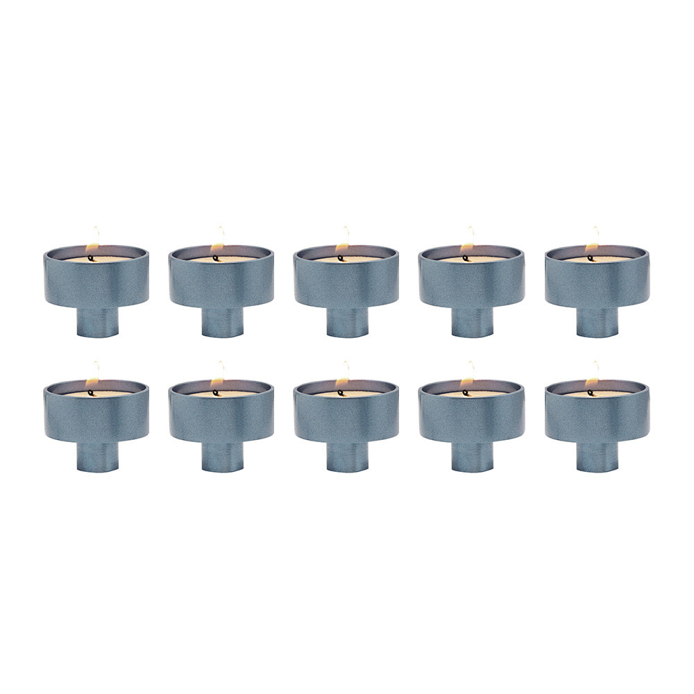 Anodized Aluminum Tea Light Adaptor Set, Gray