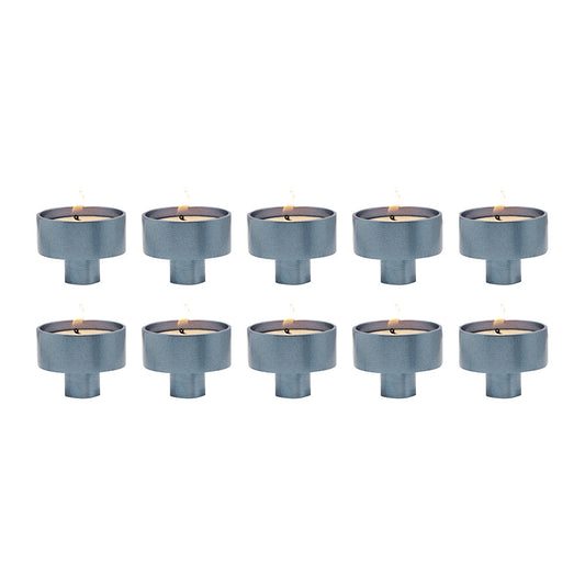 Anodized Aluminum Tea Light Adaptor Set, Gray